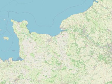 Normandie, Fransa bölgesi. Açık Sokak Haritası