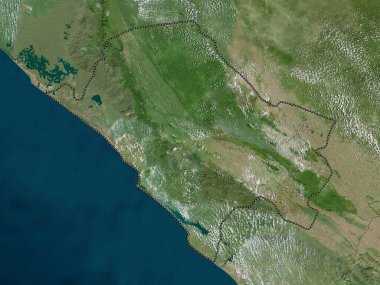 Nyanga, Gabon vilayeti. Yüksek çözünürlüklü uydu haritası