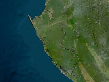 Ogooue-Maritime, Gabon vilayeti. Düşük çözünürlüklü uydu haritası