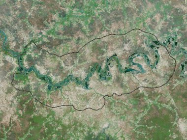 Yukarı Nehir, Gambiya Bölümü. Yüksek çözünürlüklü uydu haritası