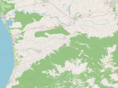 Guria, Gürcistan bölgesi. Açık Sokak Haritası