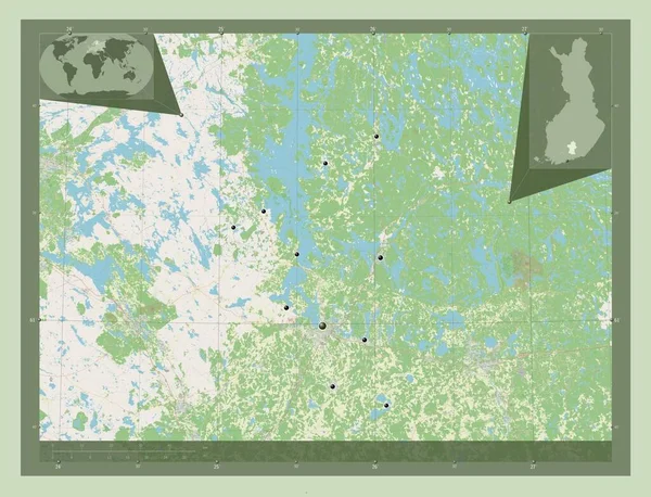 Paijanne Tavastia Regio Finland Open Plattegrond Locaties Van Grote Steden — Stockfoto