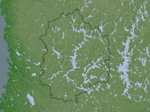 Pirkanmaa Regione Finlandia Mappa Dell Elevazione Colorata Stile Wiki Con — Foto Stock