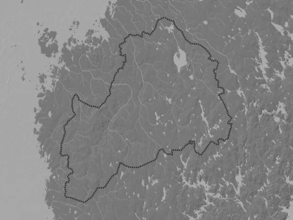 Південна Остроботнія Регіон Фінляндії Мапа Висот Озерами Річками — стокове фото