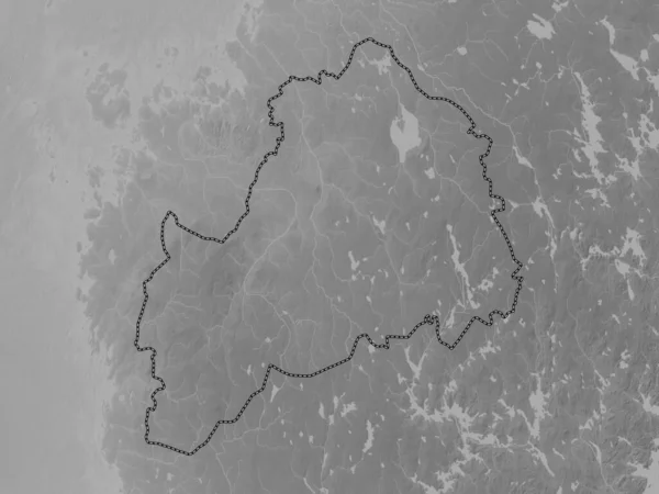 Ostrobotnia Meridionale Regione Della Finlandia Mappa Elevazione Scala Grigi Con — Foto Stock