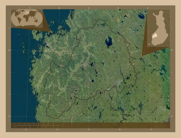 Ostrobothnia Meridional Región Finlandia Mapa Satelital Baja Resolución Mapas Ubicación — Foto de Stock