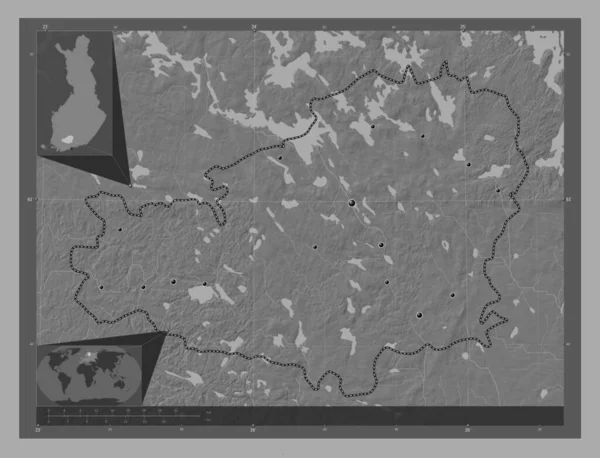 Tavastia Propio Región Finlandia Mapa Elevación Bilevel Con Lagos Ríos —  Fotos de Stock