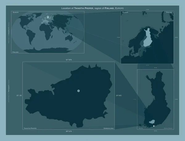 Tavastia Propio Región Finlandia Diagrama Que Muestra Ubicación Región Mapas — Foto de Stock