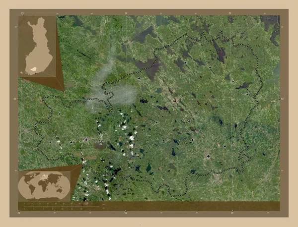 Tavastia Proper Région Finlande Carte Satellite Basse Résolution Emplacements Des — Photo