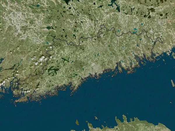 Uusimaa 芬兰地区 高分辨率卫星地图 — 图库照片