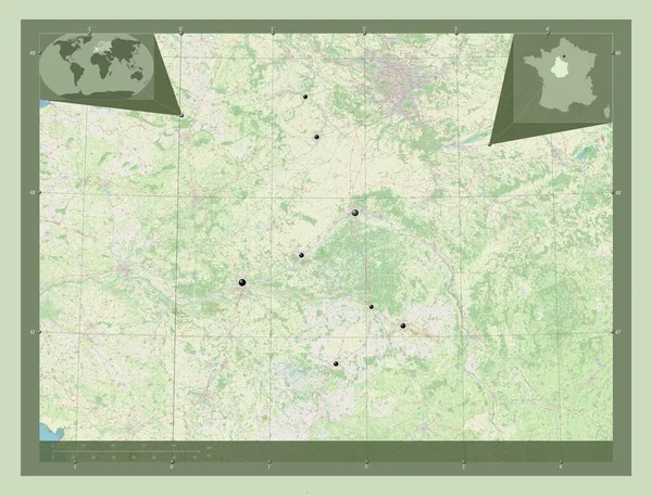 Centre Val Loire Região França Abrir Mapa Rua Locais Das — Fotografia de Stock