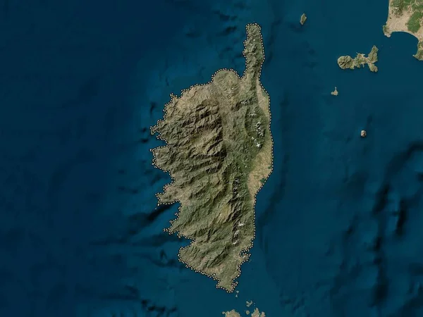 Corse Região França Mapa Satélite Baixa Resolução — Fotografia de Stock