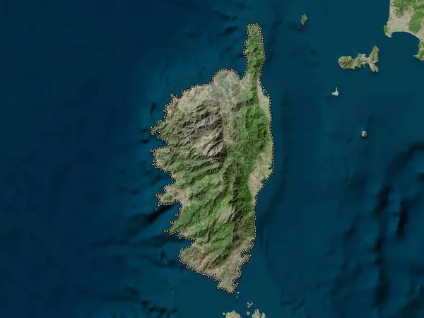 Corse Region Von Frankreich Hochauflösende Satellitenkarte — Stockfoto