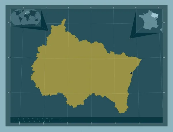 Grand Est Region Francji Solidny Kształt Koloru Pomocnicze Mapy Położenia — Zdjęcie stockowe