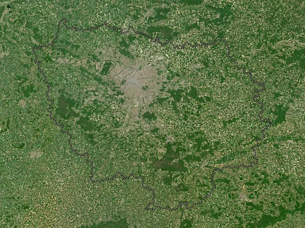 Ile France Regionen Frankrike Högupplöst Satellitkarta — Stockfoto