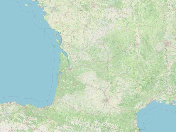 Nouvelle-Aquitaine, region of France. Open Street Map