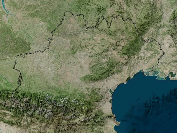Occitanie, region of France. High resolution satellite map