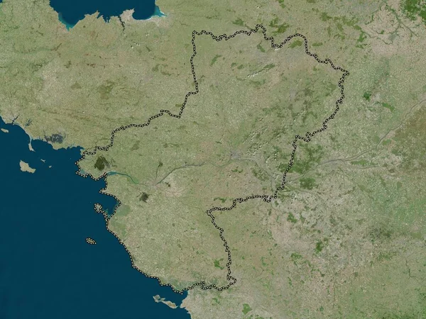 Pays Loire Región Francia Mapa Satélite Alta Resolución — Foto de Stock