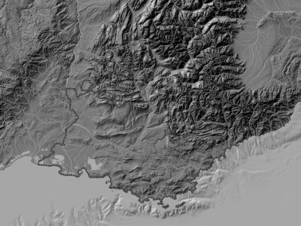 Provenza Alpes Costa Azul Región Francia Mapa Elevación Bilevel Con — Foto de Stock