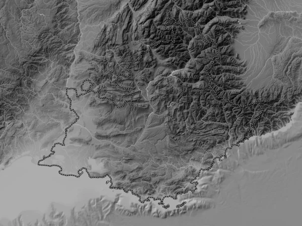 Provenza Alpes Costa Azul Región Francia Mapa Elevación Escala Grises — Foto de Stock