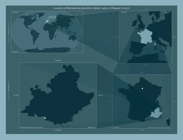Provenza Alpes Costa Azul Región Francia Diagrama Que Muestra Ubicación —  Fotos de Stock