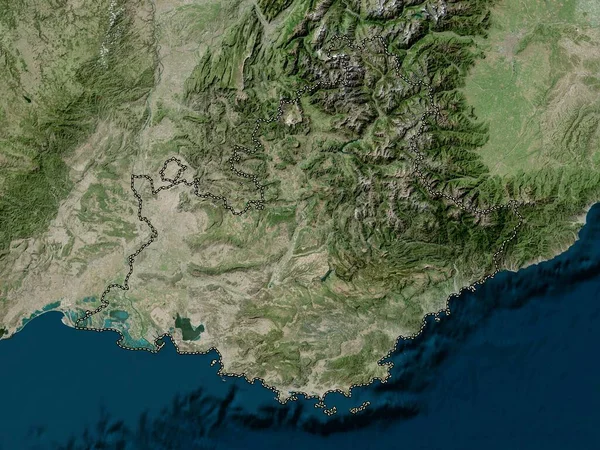 Provenza Alpes Costa Azul Región Francia Mapa Satélite Alta Resolución — Foto de Stock