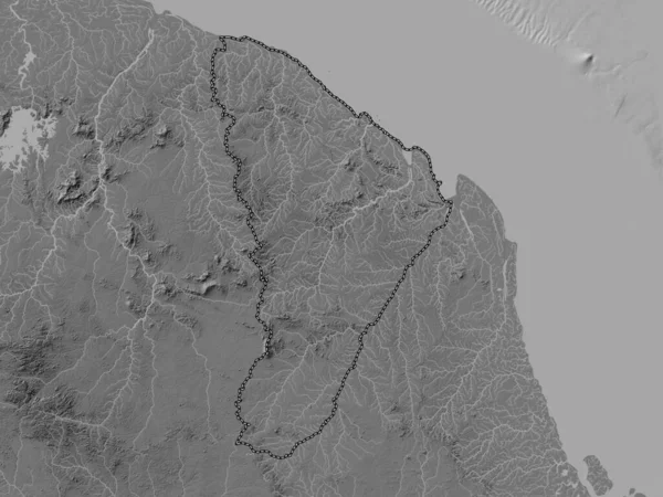 カイエン フランス領ギアナの街 湖や川と二階の標高マップ — ストック写真