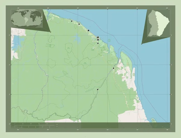 Cayenne Arrondissement Della Guiana Francese Mappa Stradale Aperta Località Delle — Foto Stock