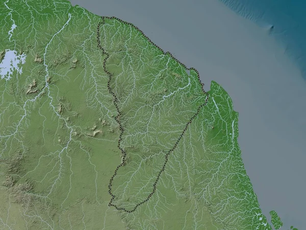 Cayenne Arrondissement Della Guiana Francese Mappa Dell Elevazione Colorata Stile — Foto Stock