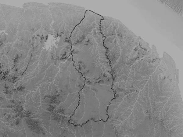 Saint Laurent Maroni Arrondissement French Guiana Grayscale Elevation Map Lakes — Stock Photo, Image