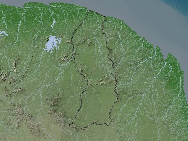 Saint Laurent Maroni Fransız Guyanası Yükseklik Haritası Göller Nehirlerle Wiki — Stok fotoğraf