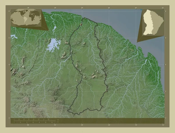 Saint Laurent Maroni Arrondissement French Guiana Elevation Map Colored Wiki — Stock Photo, Image