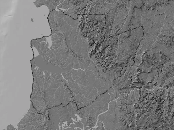 Эстуайр Провинция Габон Карта Высот Билевеля Озерами Реками — стоковое фото