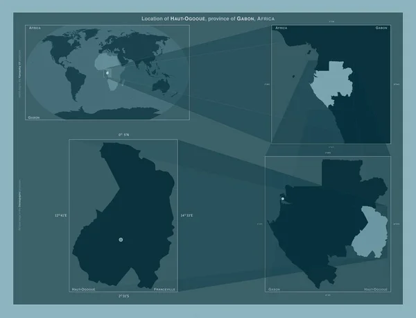Haut Ogooue Провінція Габон Діаграма Показує Розташування Регіону Мапах Великого — стокове фото