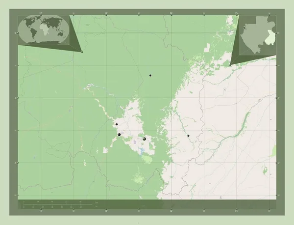 Верхний Огуэ Провинция Габон Карта Улиц Места Расположения Крупных Городов — стоковое фото