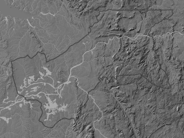 Moyen Ogooue Provincia Gabón Mapa Elevación Bilevel Con Lagos Ríos — Foto de Stock