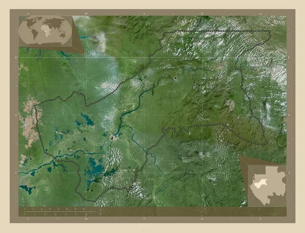 Moyen Ogooue Provincie Gabon Satelitní Mapa Vysokým Rozlišením Umístění Velkých — Stock fotografie