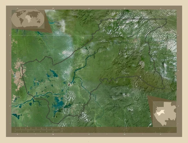 Moyen Ogooue Provincia Del Gabon Mappa Satellitare Alta Risoluzione Mappa — Foto Stock