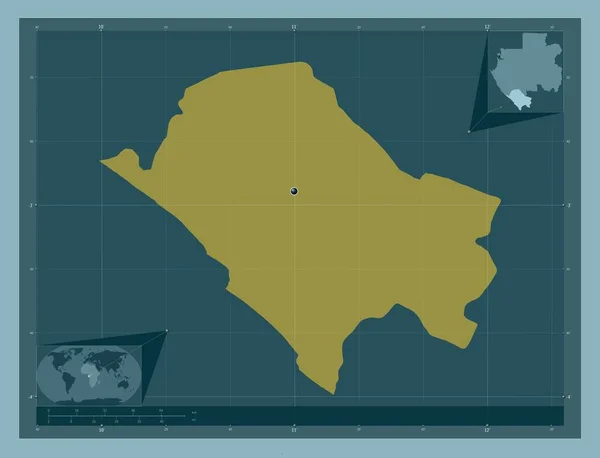 Нянга Провинция Габон Твердая Форма Цвета Вспомогательные Карты Расположения Углов — стоковое фото