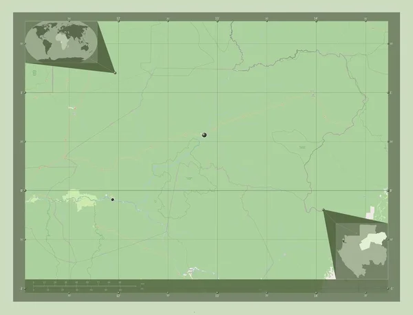 Ogooue Ivindo Prowincja Gabon Otwórz Mapę Ulic Lokalizacje Dużych Miast — Zdjęcie stockowe