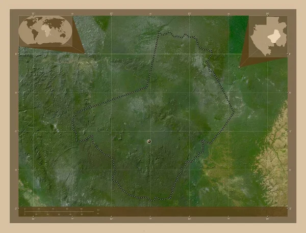 Ogoue Lolo Επαρχία Της Γκαμπόν Δορυφορικός Χάρτης Χαμηλής Ανάλυσης Γωνιακοί — Φωτογραφία Αρχείου