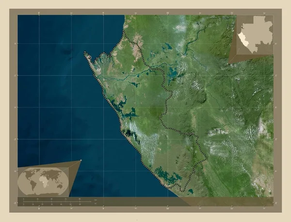 Ogooue Maritime Provincie Gabon Satelitní Mapa Vysokým Rozlišením Pomocné Mapy — Stock fotografie