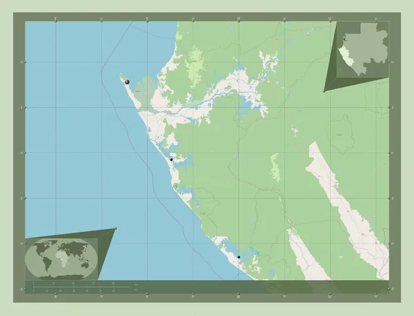 Ogooue Maritime Provincie Gabon Open Plattegrond Locaties Van Grote Steden — Stockfoto