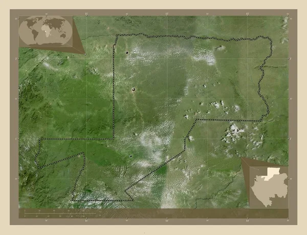 Wouleu Ntem Provincia Gabón Mapa Satelital Alta Resolución Ubicaciones Las —  Fotos de Stock