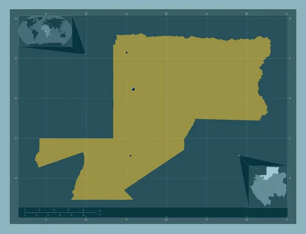 Wouleu Ntem Provincia Gabón Forma Color Sólido Ubicaciones Las Principales —  Fotos de Stock