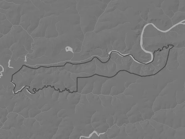 Нижняя Река Разделение Гамбии Карта Высот Билевеля Озерами Реками — стоковое фото