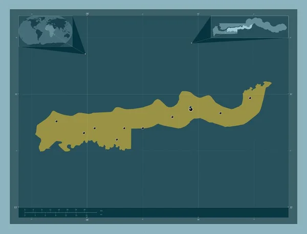 Lower River División Gambia Forma Color Sólido Ubicaciones Las Principales —  Fotos de Stock