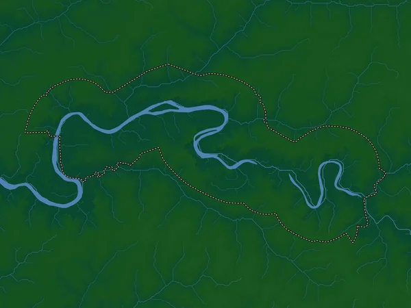 Île Maccarthy Division Gambie Carte Altitude Colorée Avec Lacs Rivières — Photo