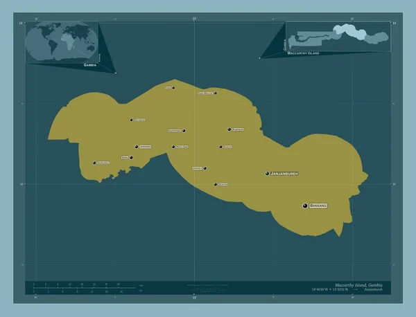 Остров Маккарти Дивизия Гамбии Твердая Форма Цвета Места Названия Крупных — стоковое фото