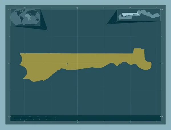 North Bank Divisie Van Gambia Stevige Kleurvorm Hulplocatiekaarten Hoek — Stockfoto